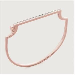 New in Box Monica Vinader Signature Thin Diamond Bangle rose gold diamond  Large